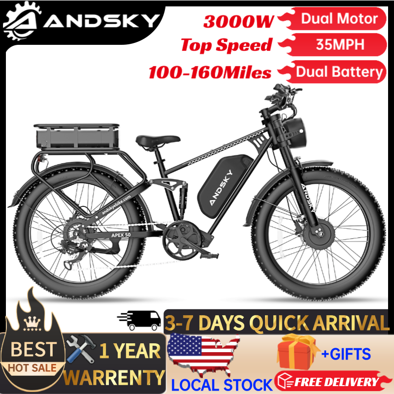 Power Tools World - Bicicleta Eléctrica ANDSKY Apex50 AWD, Motor